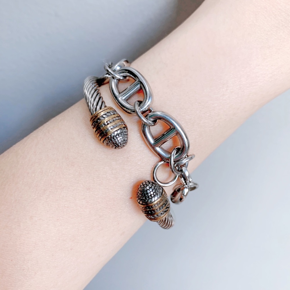 Stainless Steel Rope Bangle No Allergy - Picture 2 of 5